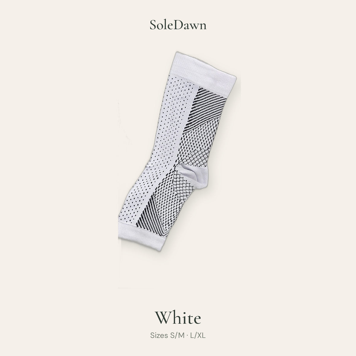 SoleDawn open-toe foot sleeve in White
