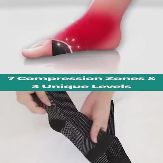 Open-toe compression sleeve on foot